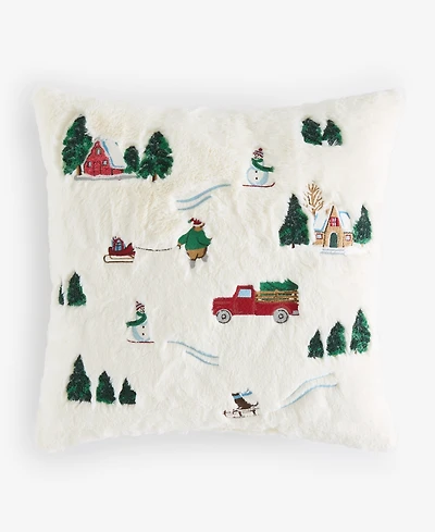 Holiday Lane Snow Village Decorative Pillow, 20" x 20", Exclusively for Macy's