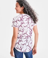 Style & Co Women's Printed Crewneck Short-Sleeve T-Shirt, Macy's Exclusive