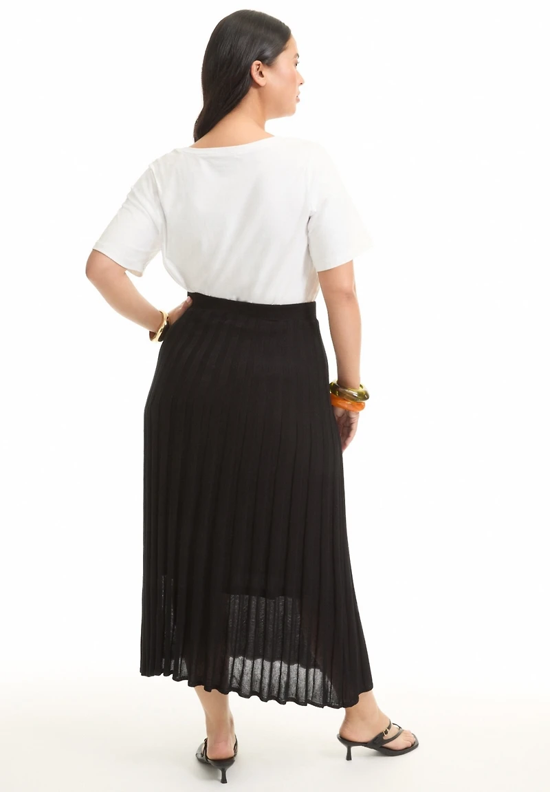 June + Vie Women's Pleated Midi Skirt