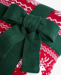 Holiday Lane Knit Present Decorative Pillow, 14" x 20", Exclusively for Macy's