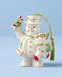 Lenox 2025 Snowman with Stocking Ornament