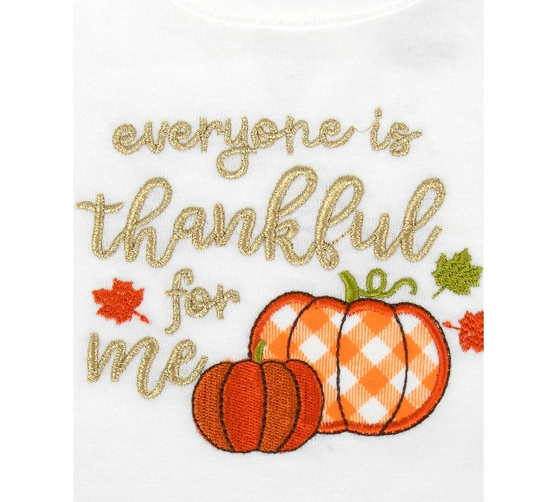 Baby Essentials Girls Everyone Is Thankful For Me Bodysuit, Headband, Mesh Tutu & Legwarmers, 4 Piece Set