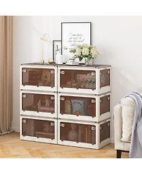 3-Pack Stackable Storage Bins with Lids with 5 Opening Ways