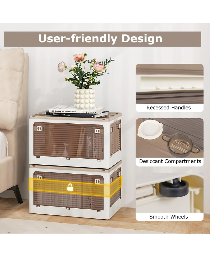 3-Pack Stackable Storage Bins with Lids with 5 Opening Ways