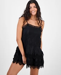And Now This Women's Square-Neck Lace-Tiered Mini Dress, Macy's Exclusive