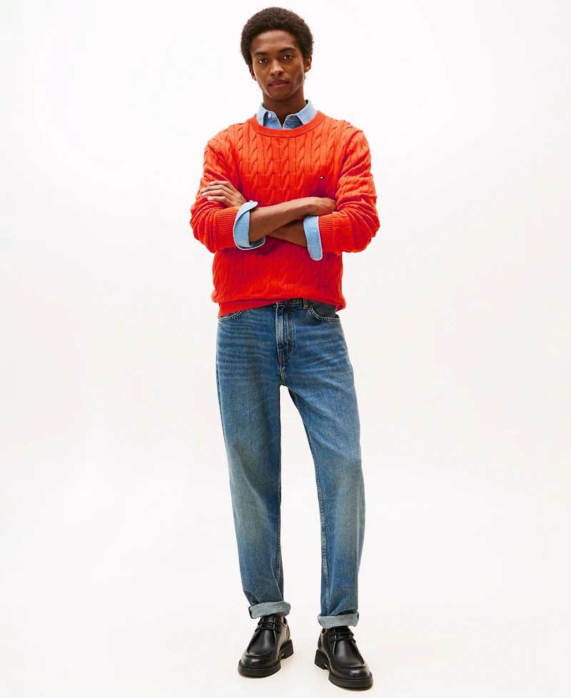 Tommy Hilfiger Men's Classic Cable Crewneck Sweater