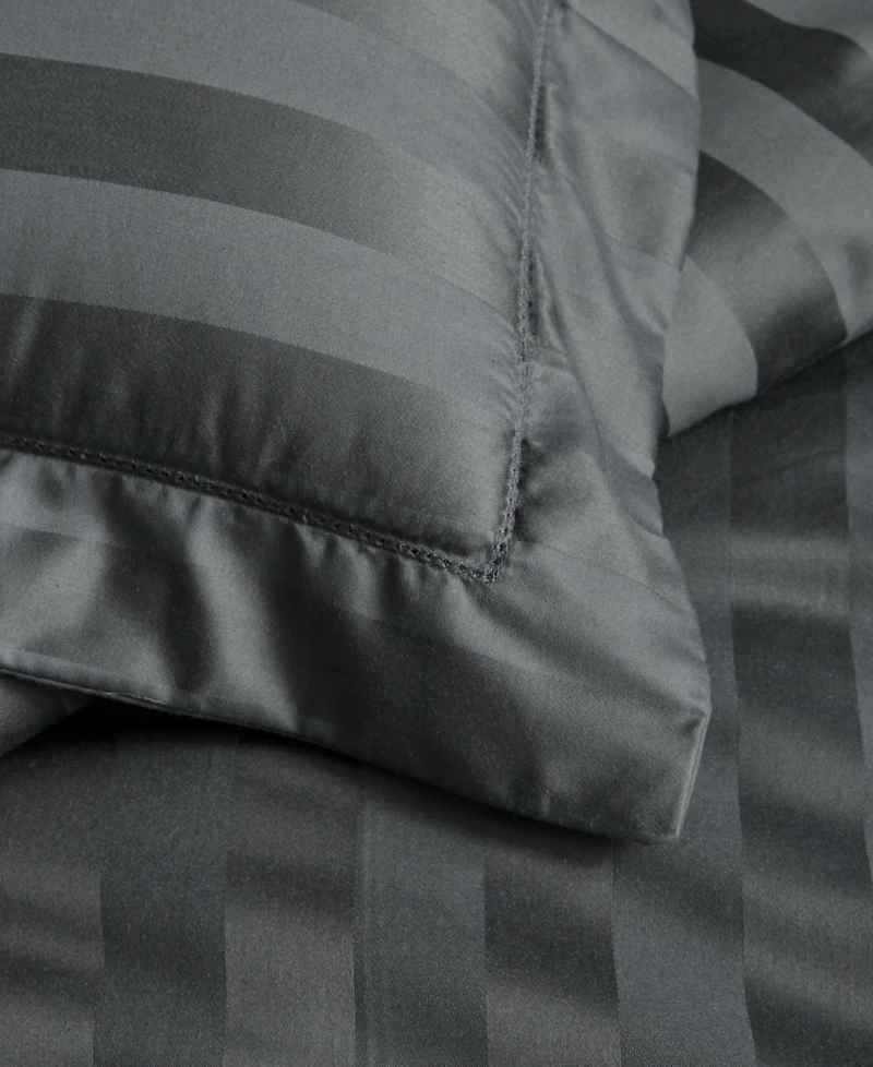 Charter Club 1.5" Stripe 550 Thread Count 100% Cotton 2-Pc. Sham Set, Euro, Exclusively at Macy's