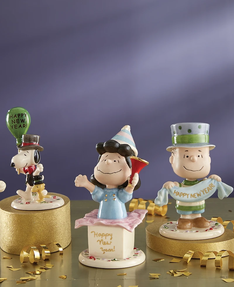 Lenox Peanuts Happy New Year Porcelain Figurines, Set of 5