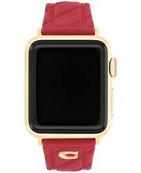 Coach Women's Red Silicone Apple Watch Strap, 38mm, 40mm, 41mm