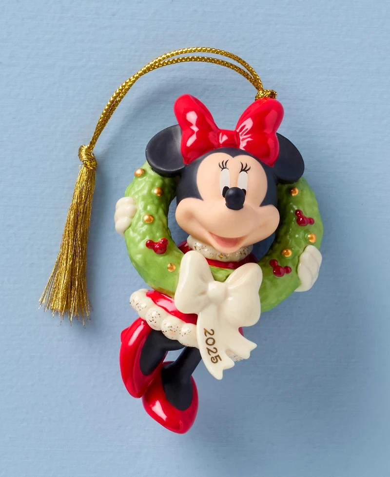 Lenox 2025 Holiday Wreath Minnie Mouse Ornament