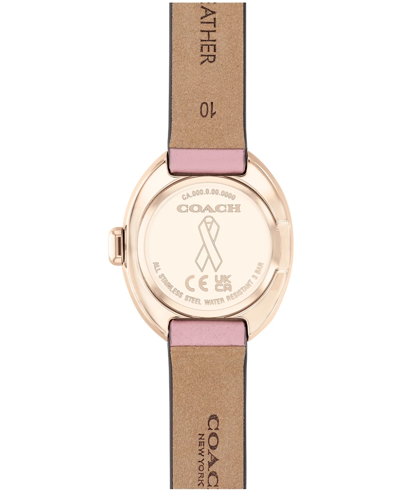 Coach Women's Sammy Pink Leather Strap Breast Cancer Awareness Watch, 22.5mm