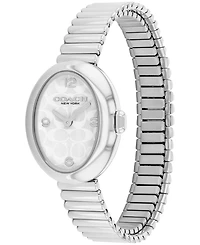 Coach Women's Sammy Silver Tone Stainless Steel Stretch Bracelet Watch, 22.5mm