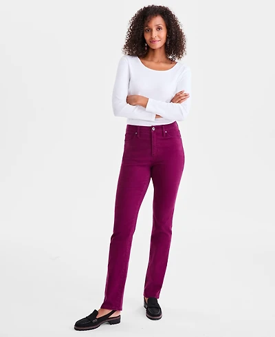 Style & Co Women's Straight-Leg High Rise Twill Pants, Created for Macy's