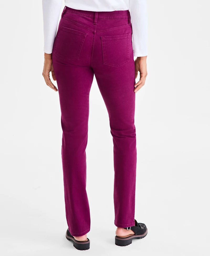 Style & Co Women's Straight-Leg High Rise Twill Pants