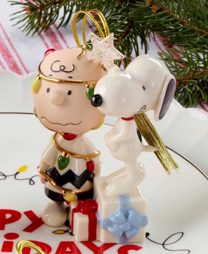 Lenox Christmas Tree Charlie Brown & Snoopy Ornament