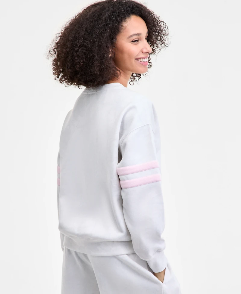 Madden Girl Juniors' 80'S Patch Camo Crewneck Sweatshirt