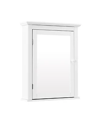 Wall Mount Bathroom Cabinet with One Mirror Single Door Adjustable Shelves Retro Handle