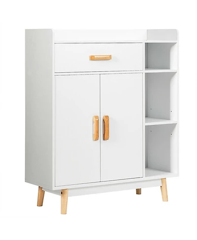 Volenca Floor Storage Cabinet Free Standing Cupboard Chest with 1 Drawer