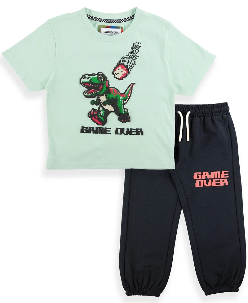 Sovereign Code Toddler and Little Boys 2-Piece Graphic T-Shirt Joggers Set