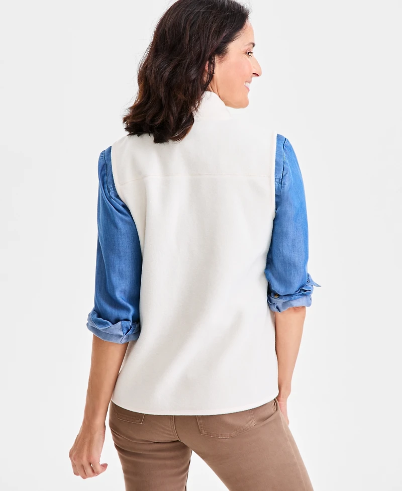 Style & Co Petite Polar Fleece Vest, Created for Macy's