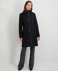 Tahari Women's Stand-Collar Button-Front Coat