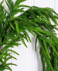 Nearly Natural 15" Artificial Touch Norfolk Island Pine Garland with Natural Look