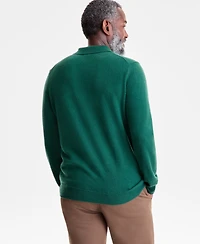 Club Room Men's Regular-Fit Cable-Knit 100% Cashmere Sweater Polo Shirt, Macy's Exclusive