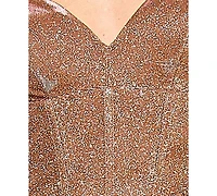 City Studios Juniors' Glitter Sweetheart Fit & Flare Dress