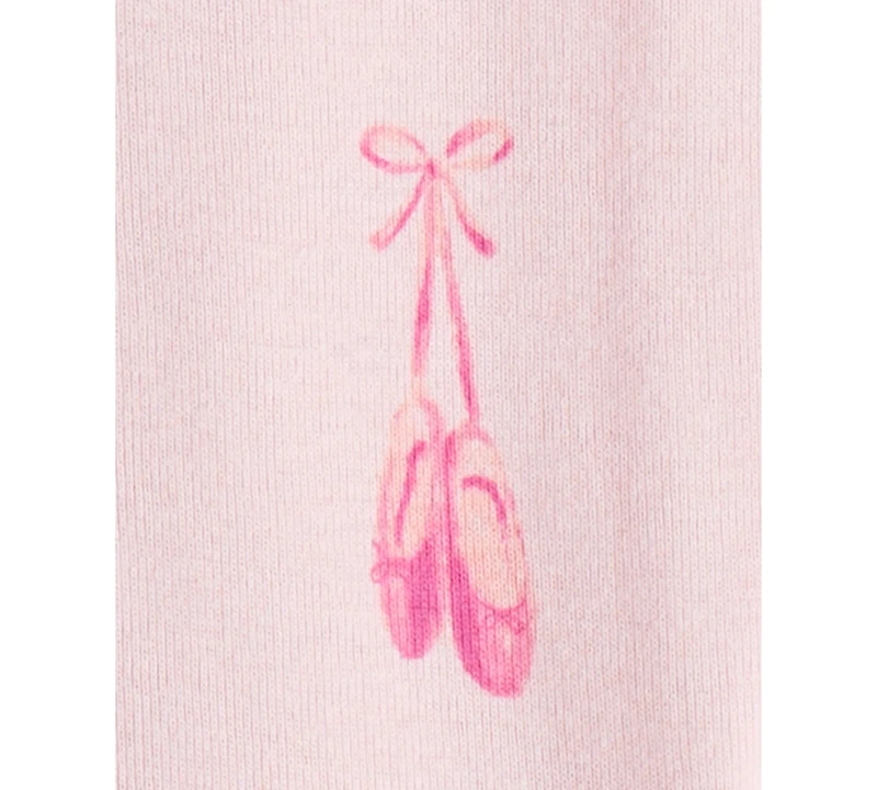 Carter's Baby Girls Ballet-Print 100% Cotton Long-Sleeve 2-Way-Zip 1-Piece Footed Pajamas