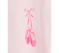 Carter's Baby Girls Ballet-Print 100% Cotton Long-Sleeve 2-Way-Zip 1-Piece Footed Pajamas