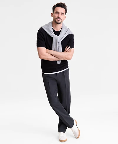 Club Room Men's Regular-Fit Textured 100% Cashmere Sweater T-Shirt, Macy's Exclusive