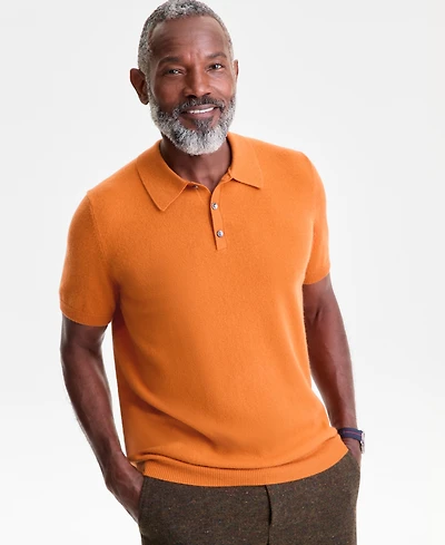 Club Room Men's Regular-Fit 100% Cashmere Sweater Polo Shirt, Macy's Exclusive
