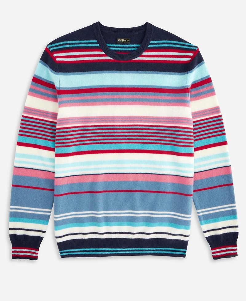 Club Room Men's 100% Cashmere Stripe Crewneck Sweater