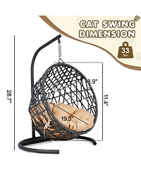 Streamdale Furniture Cat Swing Bed with Stand - Yellow