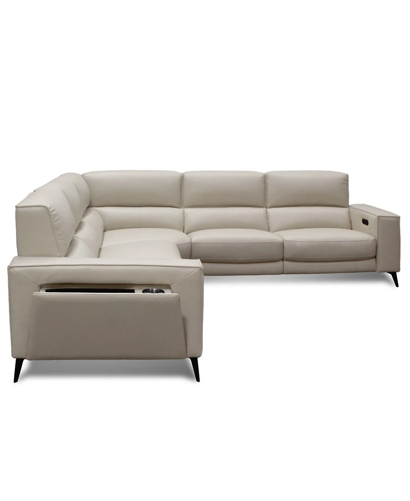 Neiwert 3-Pc. Leather Sofa Sectional with 3 Power Recliners