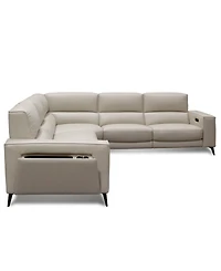 Neiwert 3-Pc. Leather Sofa Sectional with 3 Power Recliners