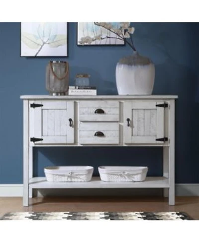 Casainc 48 X22 Solid Wood Sideboard Console Table With 2 Drawers Cabinets Bottom Shelf Retro Style Storage Dining Buffet Server Cabinet