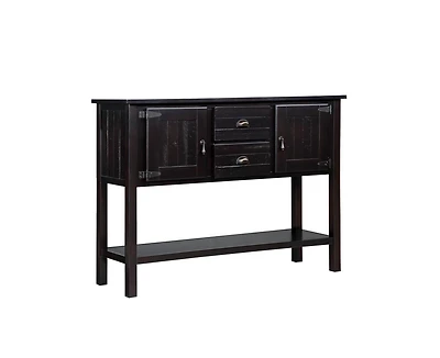 Casainc 48" Solid Wood Sideboard Console Table with 2 Drawers and Cabinets Bottom Shelf, Retro Style Storage Dining Buffet Server Cabinet
