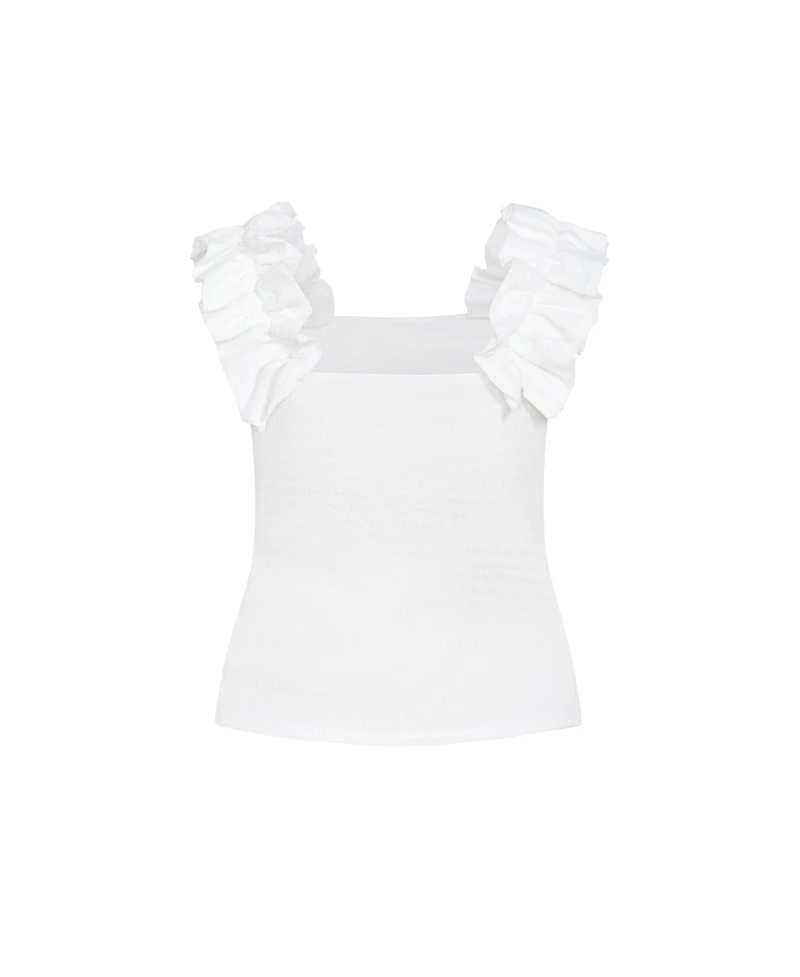 City Chic Plus Aria Frill Top