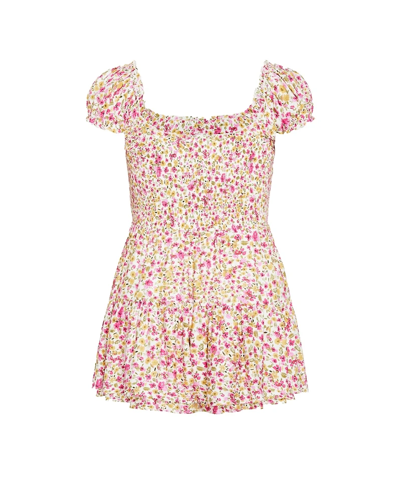City Chic Plus Zuri Print Playsuit