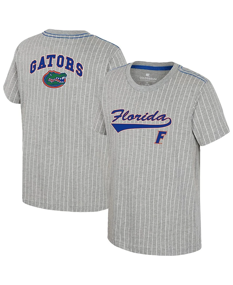Colosseum Big Boys and Girls Heather Gray Florida Gators Airball Baseball T-Shirt