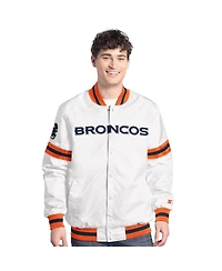 Starter Men's White Denver Broncos Scout Full-Snap Varsity Jacket