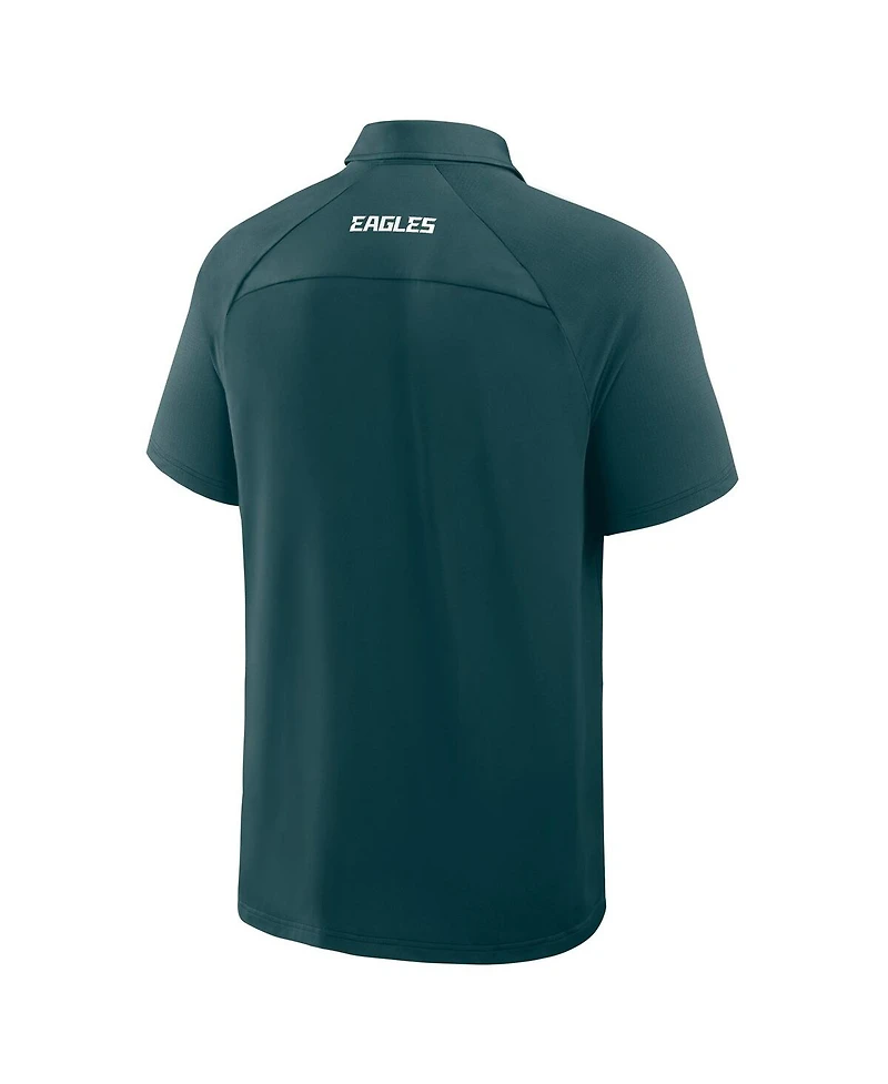 Fanatics Men's Midnight Green Philadelphia Eagles Back Around Raglan Polo Shirt