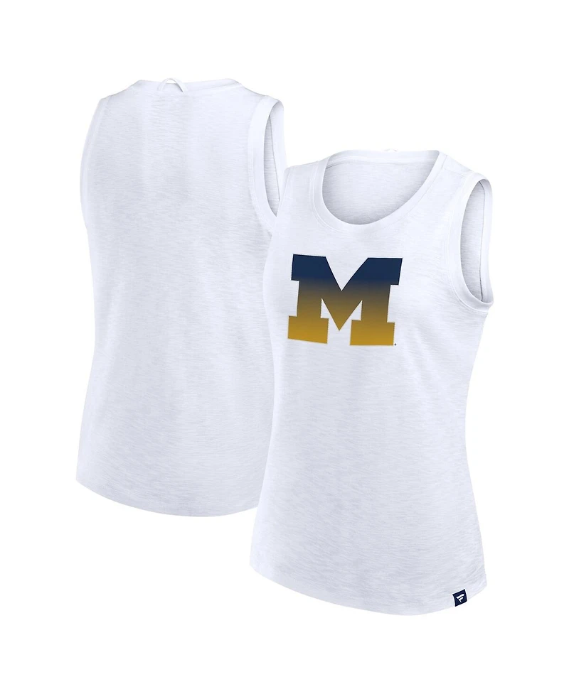 Fanatics Women's White Michigan Wolverines Activate Slub Tank Top