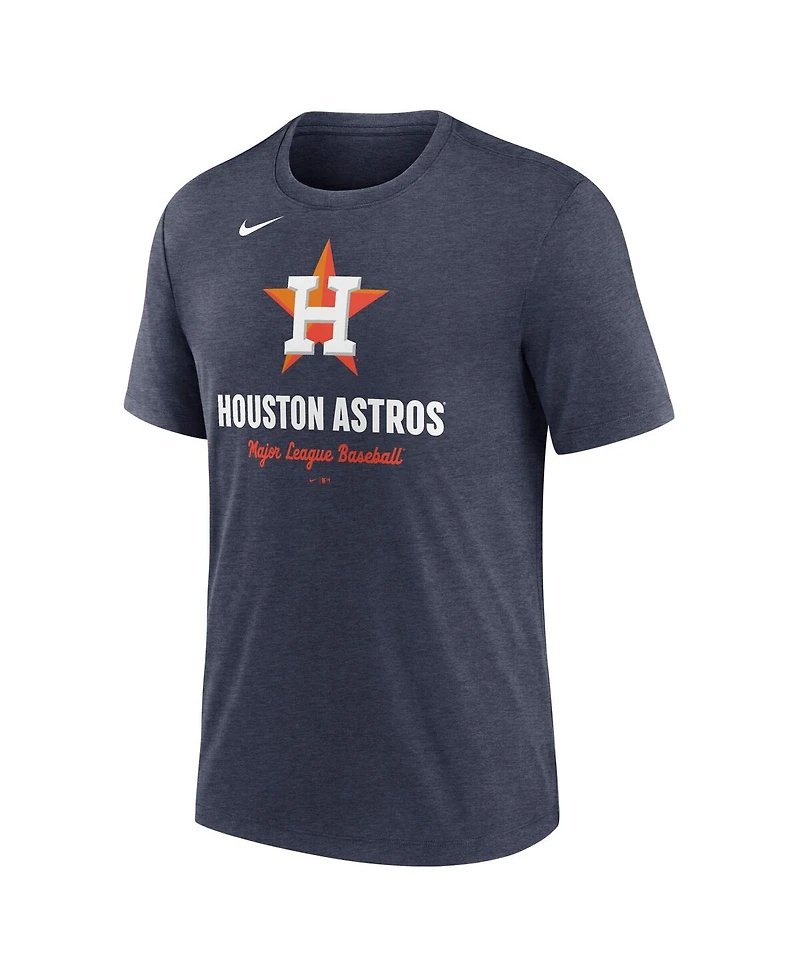 Nike Men's Heather Navy Houston Astros Logo Tri-Blend T-Shirt