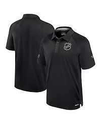 Fanatics Men's Black Nhl Authentic Pro Rink Raglan Polo Shirt