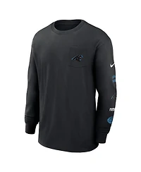 Nike Men's Black Carolina Panthers Rewind Heavy Max90 Pocket Long Sleeve T-Shirt
