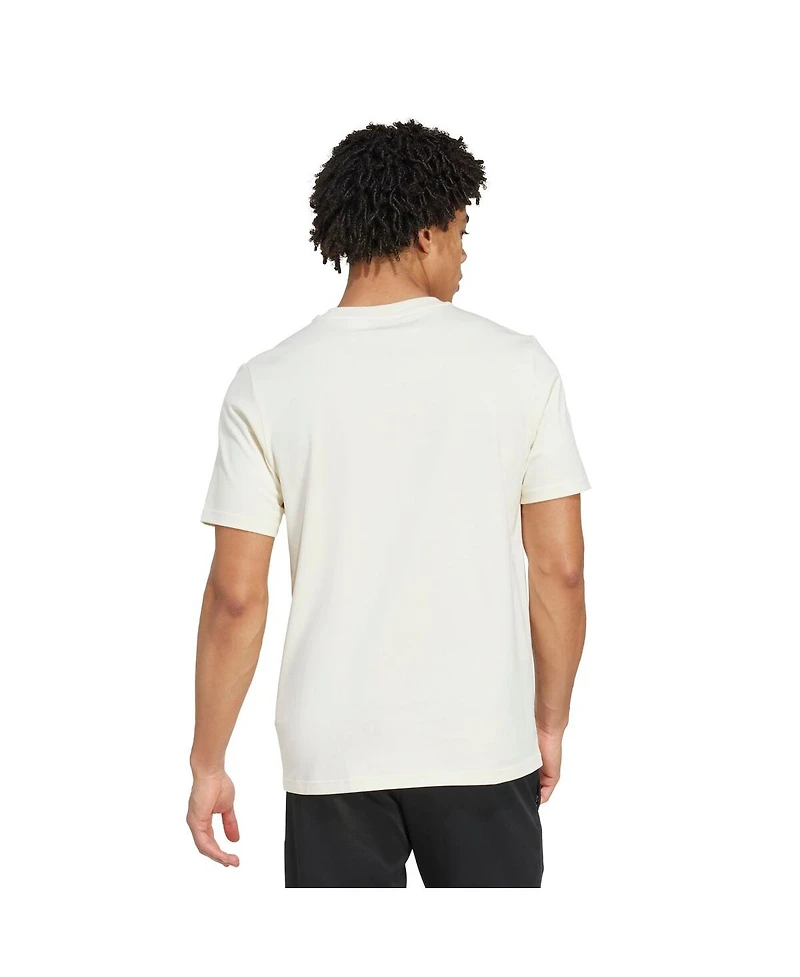 Adidas Men's Cream Cr Flamengo Three-Stripes Wordmark T-Shirt