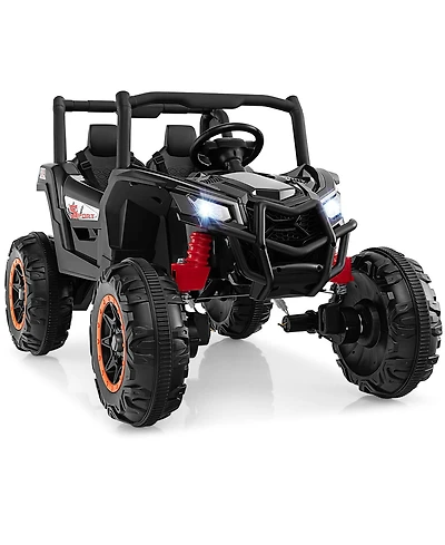 Gymax 24V Kids Ride on Utv w/ 4 x 100W Powerful Engine Remote Control High/Low Speed