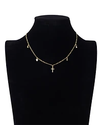 Unwritten Gold Plated Crystal Cross Pendant Charm Necklace